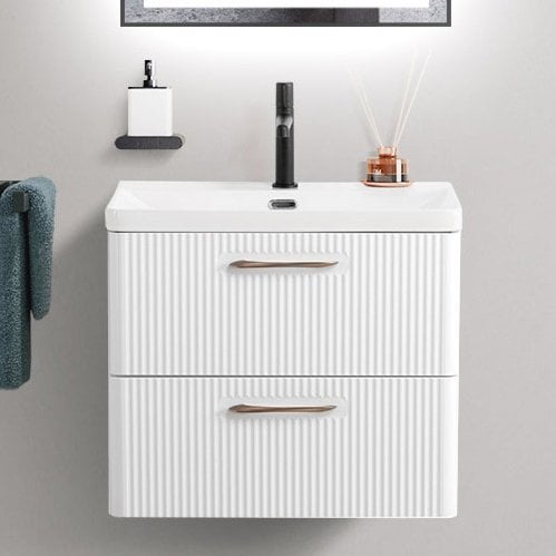 Тумба под раковину без столешницы BelBagno Due 60 белый металлик