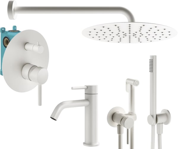 Комплект для ванной Plumberia Selection Ixo KITZXO18BO53 С ВНУТРЕННЕЙ ЧАСТЬЮ, белый матовый