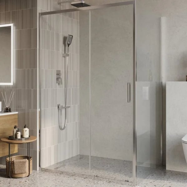 Душевой уголок BelBagno Luce AH-1-130/100-C-Cr профиль хром, стекло прозрачное
