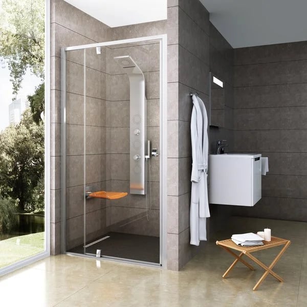 Душевая дверь в нишу Ravak Pivot PDOP2-120 Transparent, профиль сатин
