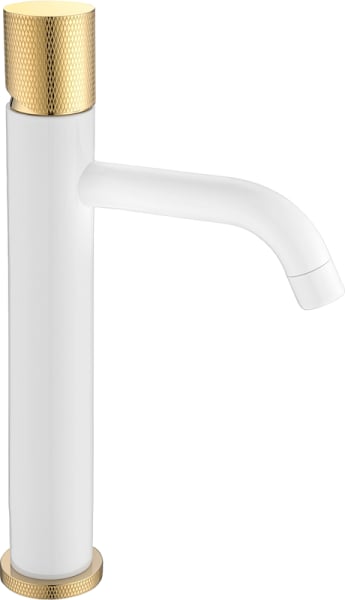 Смеситель для раковины Boheme Stick 122-WG.2 white touch gold