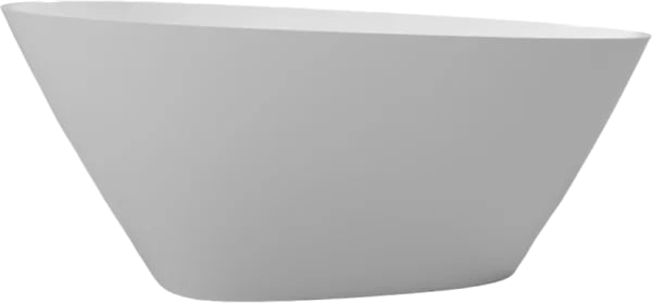 Ванна из искусственного камня WHITECROSS Spinel C 150x70 см, отдельностоящая, белая, овальная, с дон