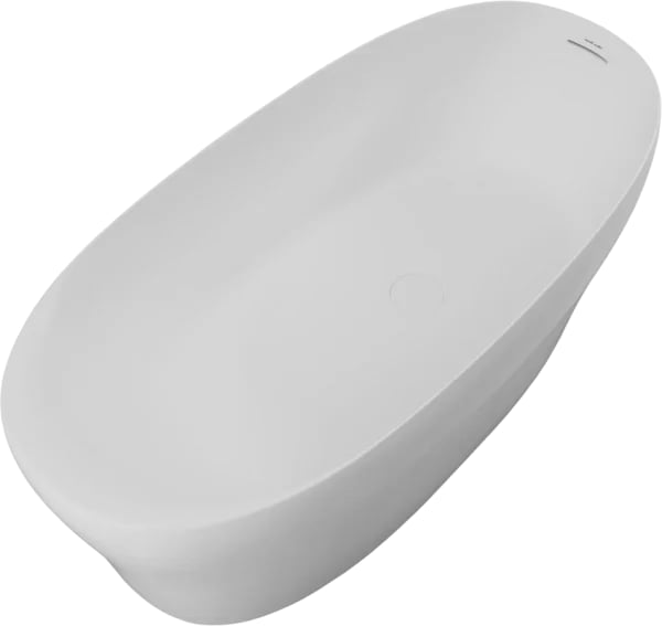 Ванна из искусственного камня Allen Brau Krion Neo 170x80 см, отдельностоящая, матовая белая, овальн