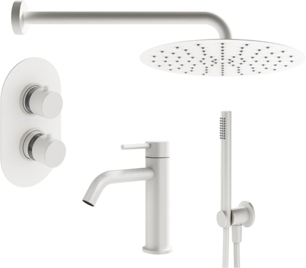 Комплект для ванной Plumberia Selection Ixo KITXOT18BO53 С ВНУТРЕННЕЙ ЧАСТЬЮ, белый матовый