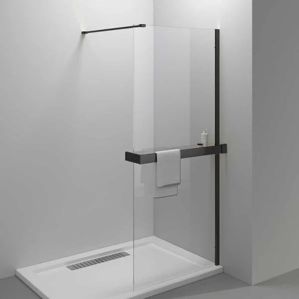 Душевая перегородка Vincea Walk-in HR VSW-4HR800CLB 80 см, профиль матовый черный, стекло прозрачное