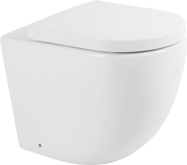 Унитаз приставной напольный BelBagno Sfera-r BB2141CBR сиденье BB865SC с микролифтом, безободковый, 