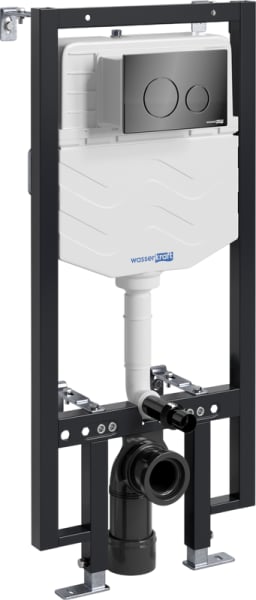Система инсталляции для унитазов Wasserkraft Vils 56TLT.010.ME.PB02, с кнопкой смыва черной