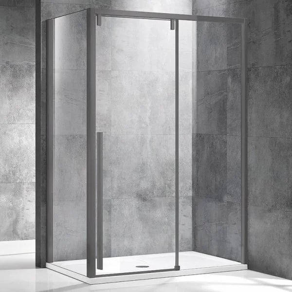 Душевой уголок Vincea Lugano VSR-1L9013CLGM-1 130х90, профиль вороненая сталь, стекло прозрачное