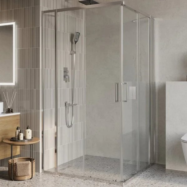Душевой уголок BelBagno Luce A-22-90+20-C-Cr профиль хром, стекло прозрачное