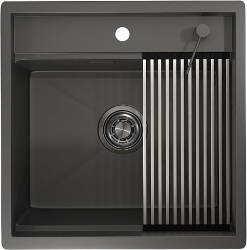 Мойка кухонная Granula Kitchen Space 5051, графит матовый