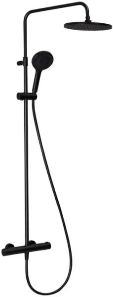 Душевая стойка Splendy Relax R RR208XTR26R3BM, с термостатом, черный матовый