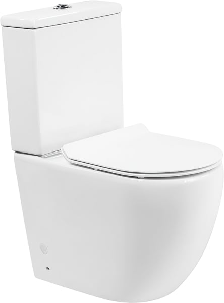 Унитаз-компакт напольный BelBagno Amanda BB051CPR BB2111SC с микролифтом, безободковый, глянцевый бе