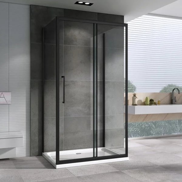 Душевой уголок Abber Schwarzer Diamant AG30140BH-S60B-S60B 140x60, профиль черный,  стекло прозрачно