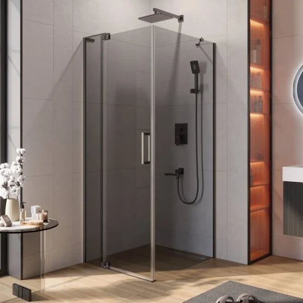 Душевой уголок Cezares Slider AH 1 90-70/80 GRIGIO GM профиль оружейная сталь, стекло серое