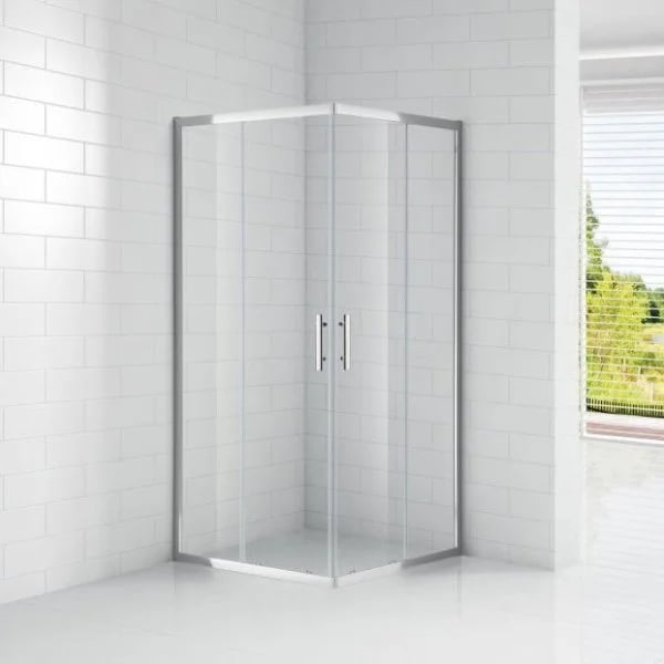 Душевой уголок Cezares Eco O-A-2 100x100, профиль хром, стекло прозрачное
