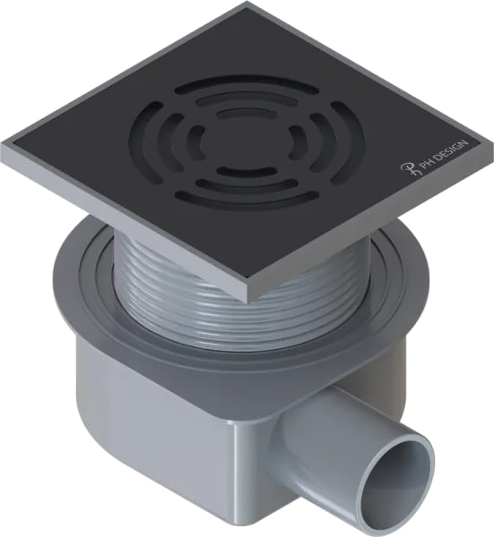 Душевой трап Boheme Smart Design 10x10 см, черный