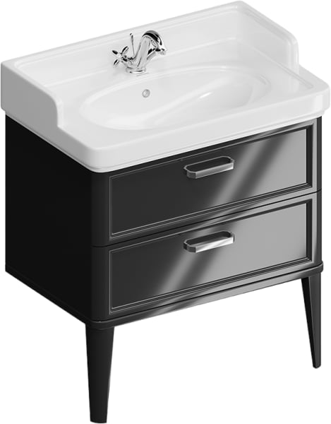 Тумба под раковину без столешницы KERAMA MARAZZI Pompei N 80 черная, с 2 ящиками