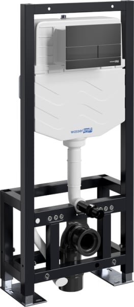 Система инсталляции для унитазов Wasserkraft Dill 61TLT.010.ME.MB04, с кнопкой смыва матовой черной