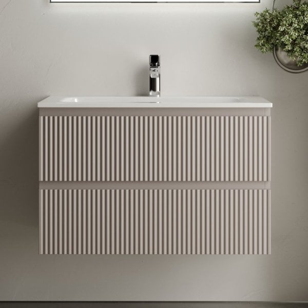 Тумба с раковиной Sancos Snob R 80 см, doha soft