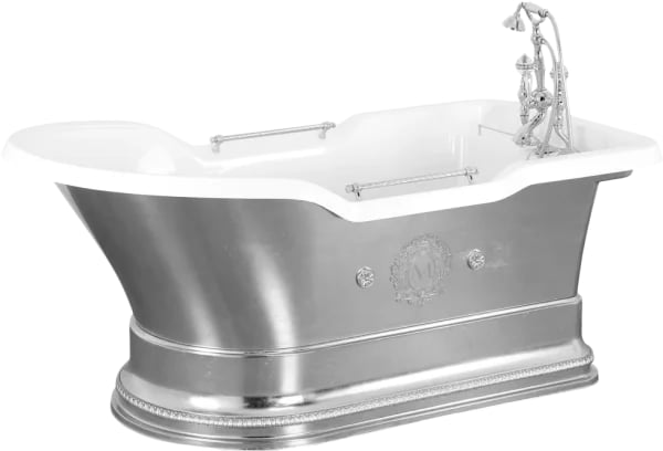 Ванна из искусственного камня Migliore Impero 26352 180x85 см, отдельностоящая, белая, с ручками, со