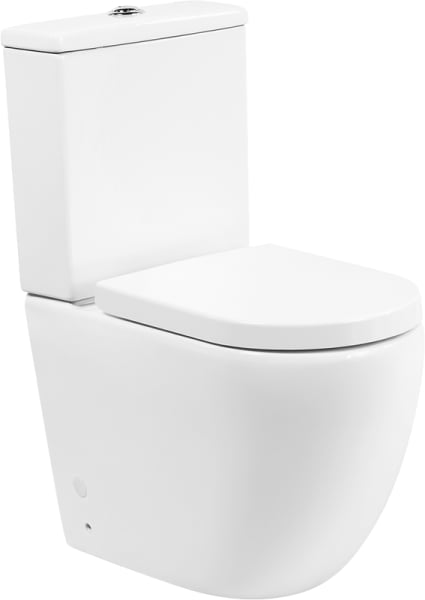 Унитаз-компакт напольный BelBagno Amanda BB051CPR BB105SC с микролифтом, безободковый, глянцевый бел