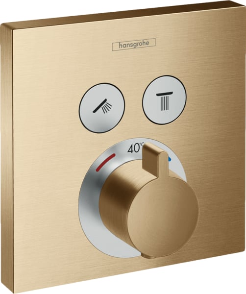 Термостатический смеситель встраиваемый Hansgrohe ShowerSelect 15763140, для душа, шлифованная бронз