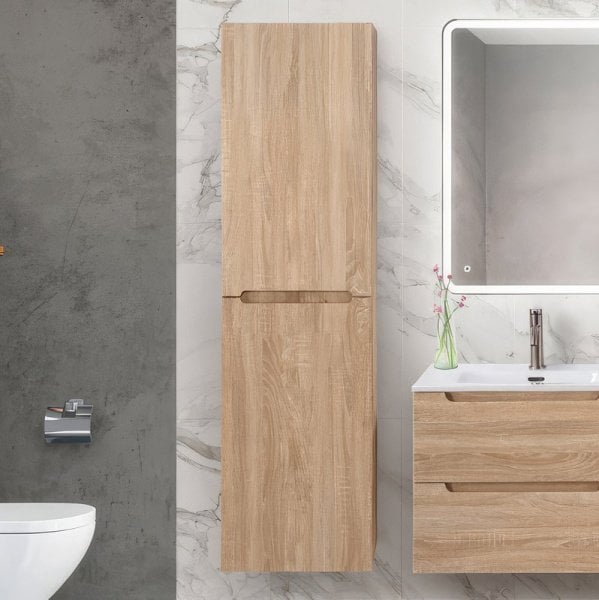 Шкаф-пенал для ванной BelBagno Etna 40 L rovere bianco