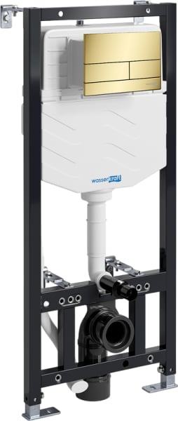 Система инсталляции для унитазов Wasserkraft Aller 10TLT.010.ME.PG04, с кнопкой смыва золото