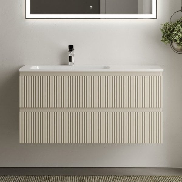 Тумба с раковиной Sancos Snob R 100 см, L, beige soft