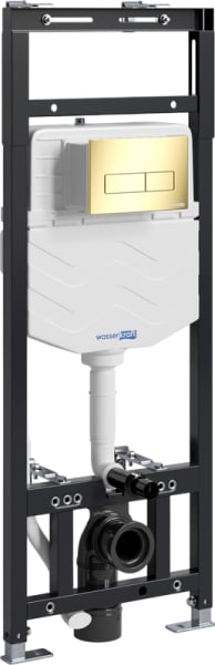 Система инсталляции для унитазов Wasserkraft Alme 15TLT.010.ME.PG03, с кнопкой смыва золото