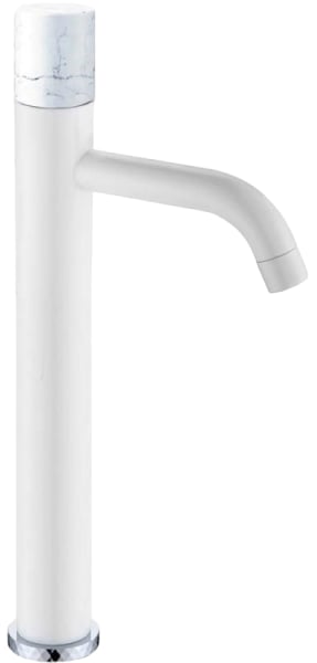 Смеситель для раковины Boheme Stick 122-W-MR-W белый, белый мрамор