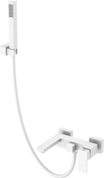 Смеситель для ванны с душем Boheme Qubic 473-MW, matt white