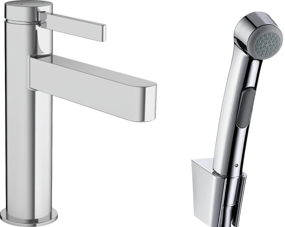 Смеситель для раковины Hansgrohe Finoris 110 76210000 с гигиеническим душем, хром
