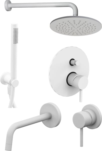 Комплект для ванной Paffoni Light KITLIG015BO006 С ВНУТРЕННЕЙ ЧАСТЬЮ, белый