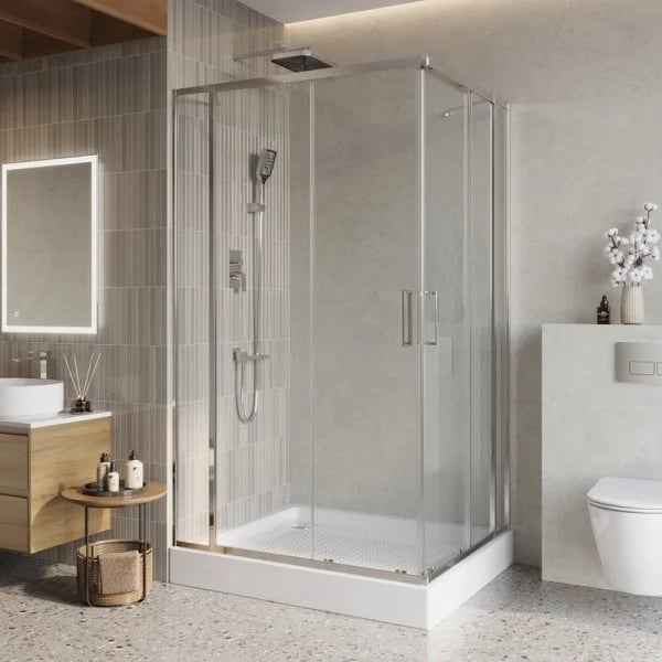 Душевой уголок BelBagno Luce AH-22-110/105-C-Cr профиль хром, стекло прозрачное