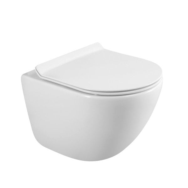 Унитаз подвесной BelBagno Amanda BB051CHR BB076SC с микролифтом, безободковый