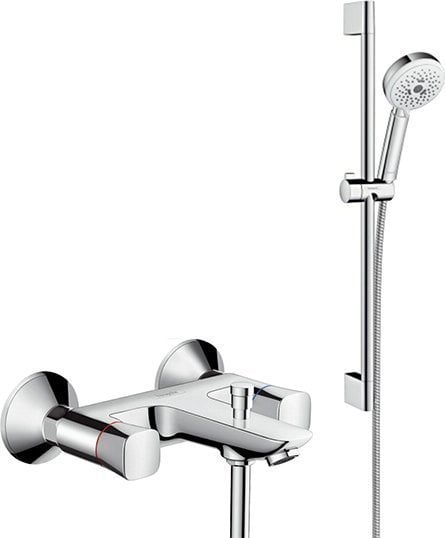 Смеситель для ванны с душем Hansgrohe Logis 71243000, + Душевой гарнитур Hansgrohe Crometta 100 Mult