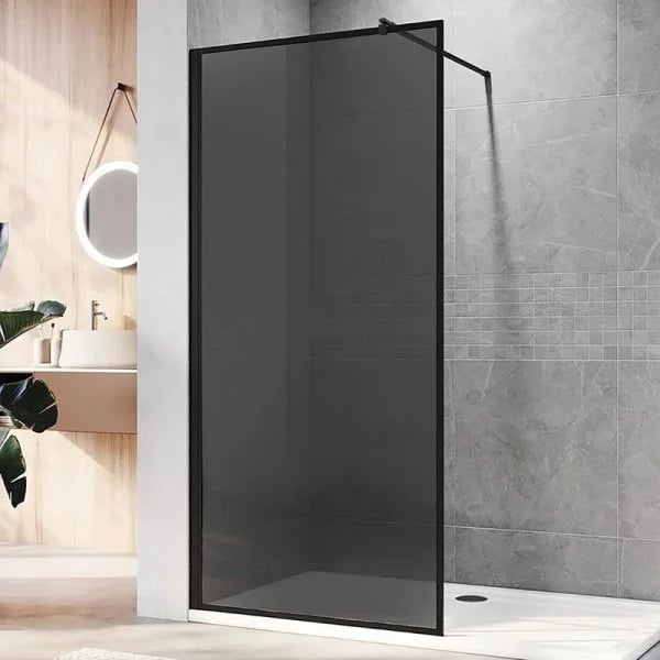 Душевая перегородка Veconi Korato KR81B-120-05-C8 120 см, профиль матовый черный, стекло тонированно