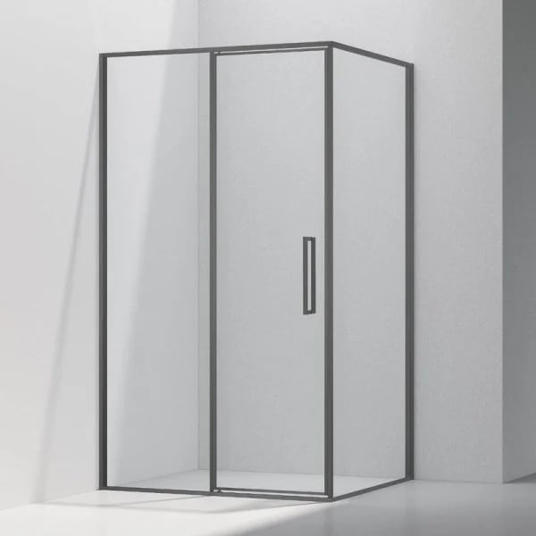 Душевой уголок Vincea Slim VSR-4SLP9012CLGM 120х90 см, профиль вороненая сталь, стекло прозрачное