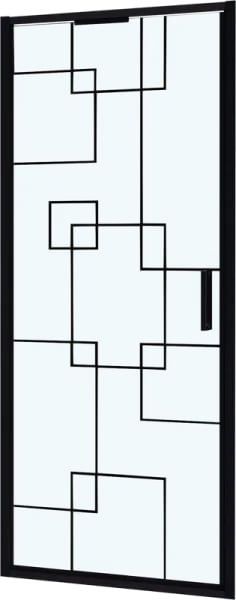 Душевая дверь в нишу RGW Stilvoll SV-05B 100 см, профиль матовый черный, стекло smart line matt