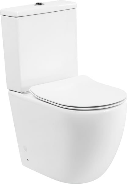 Унитаз-компакт напольный BelBagno Amanda BB051CPR BB2034SC с микролифтом, безободковый, глянцевый бе