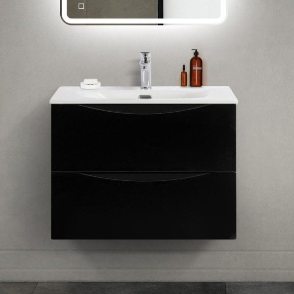Тумба под раковину без столешницы BelBagno Marino-cer-mini 70 подвесная, nero lucido