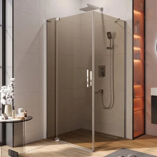 Душевой уголок Cezares Slider AH 1 100-100/110 BR Cr профиль хром, стекло бронза