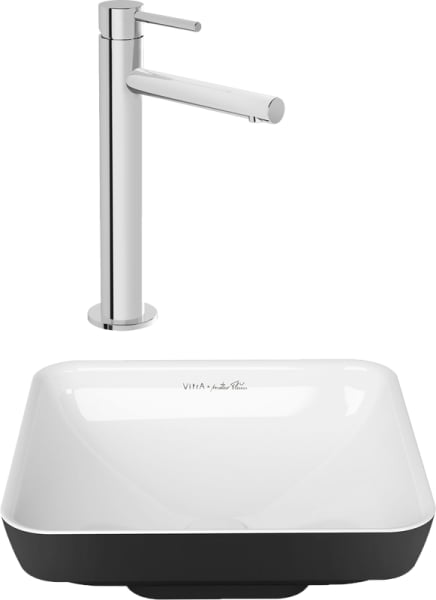 Комплект Раковина VitrA Water jewels 4441B097 квадратная + Смеситель VitrA Origin для раковины