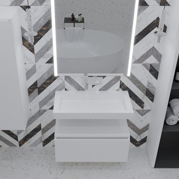 Тумба Armadi Art Flat Valessi Uno-S 80 белый глянец