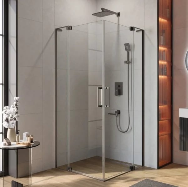 Душевой уголок Cezares Slider A 2 90/100 C GM профиль оружейная сталь, стекло прозрачное