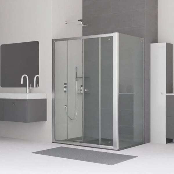 Душевой уголок RGW Classic CL-10+80 см (126-131)x80x185 профиль хром, стекло прозрачное
