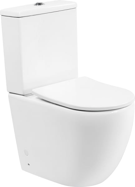 Унитаз-компакт напольный BelBagno Amanda BB051CPR BB2031SC с микролифтом, безободковый, глянцевый бе