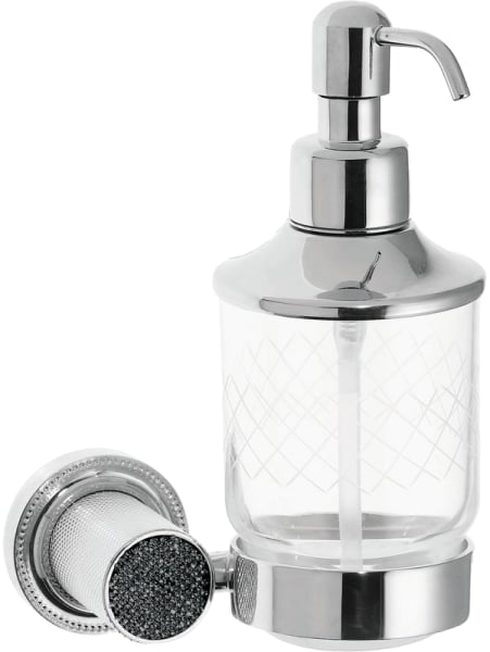 Дозатор Boheme Royal Cristal Black подвесной, хром