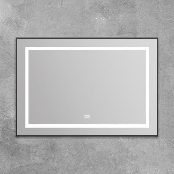 Зеркало BelBagno Kraft SPC-KRAFT-985-685-TCH-WARM-NERO черное, с подогревом
